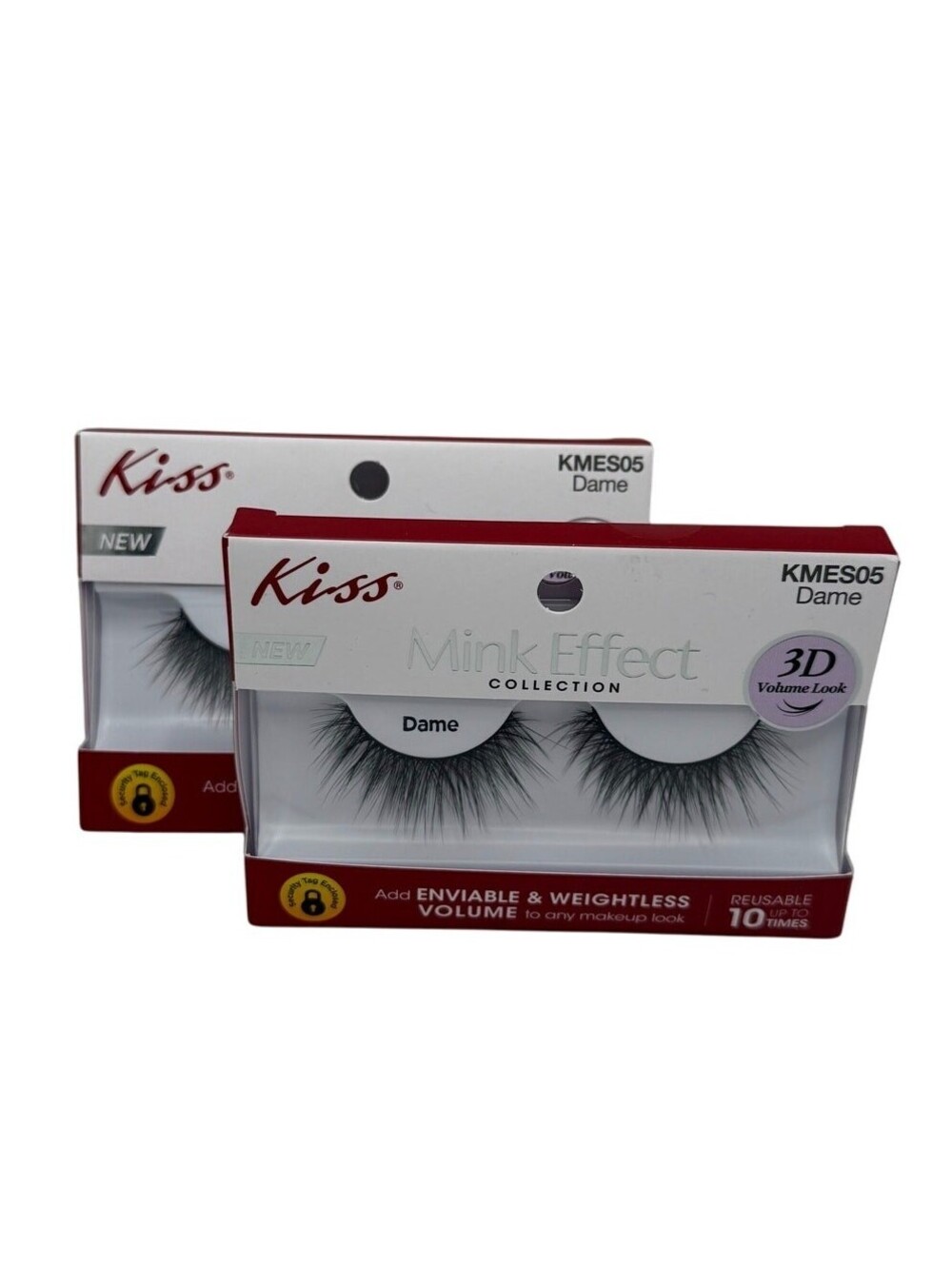 Lot of 2 Kiss Mink Effect Collection 3D Look Up to 10 Time Reusable Lashes